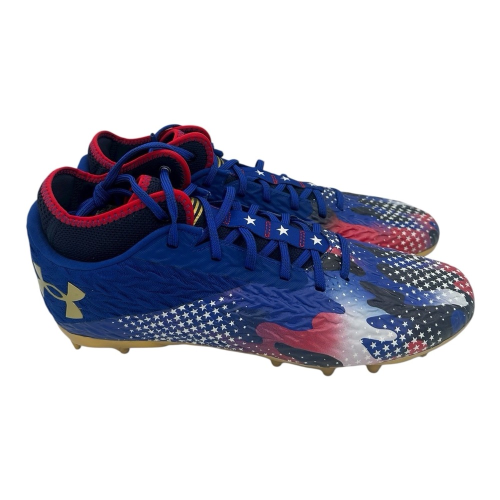 Under Armour Spotlight Clone 4 MC USA Football Cleats Men Sz 12 Blue 3027296-400